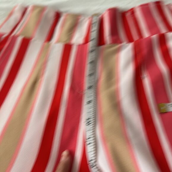 🦋 ⭐️HOST PICK⭐️7AVENUE STUDIO DESIGN NY Red tan & White Striped Flare Pants SZ 6 - Picture 14 of 15